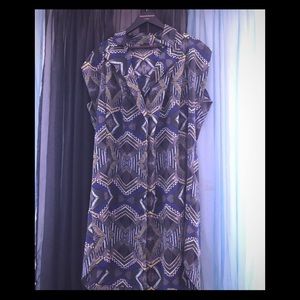 Aztec print shirt dress